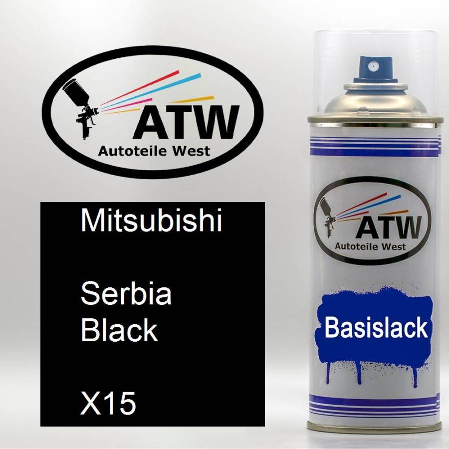 Mitsubishi, Serbia Black, X15: 400ml Sprühdose, von ATW Autoteile West.
